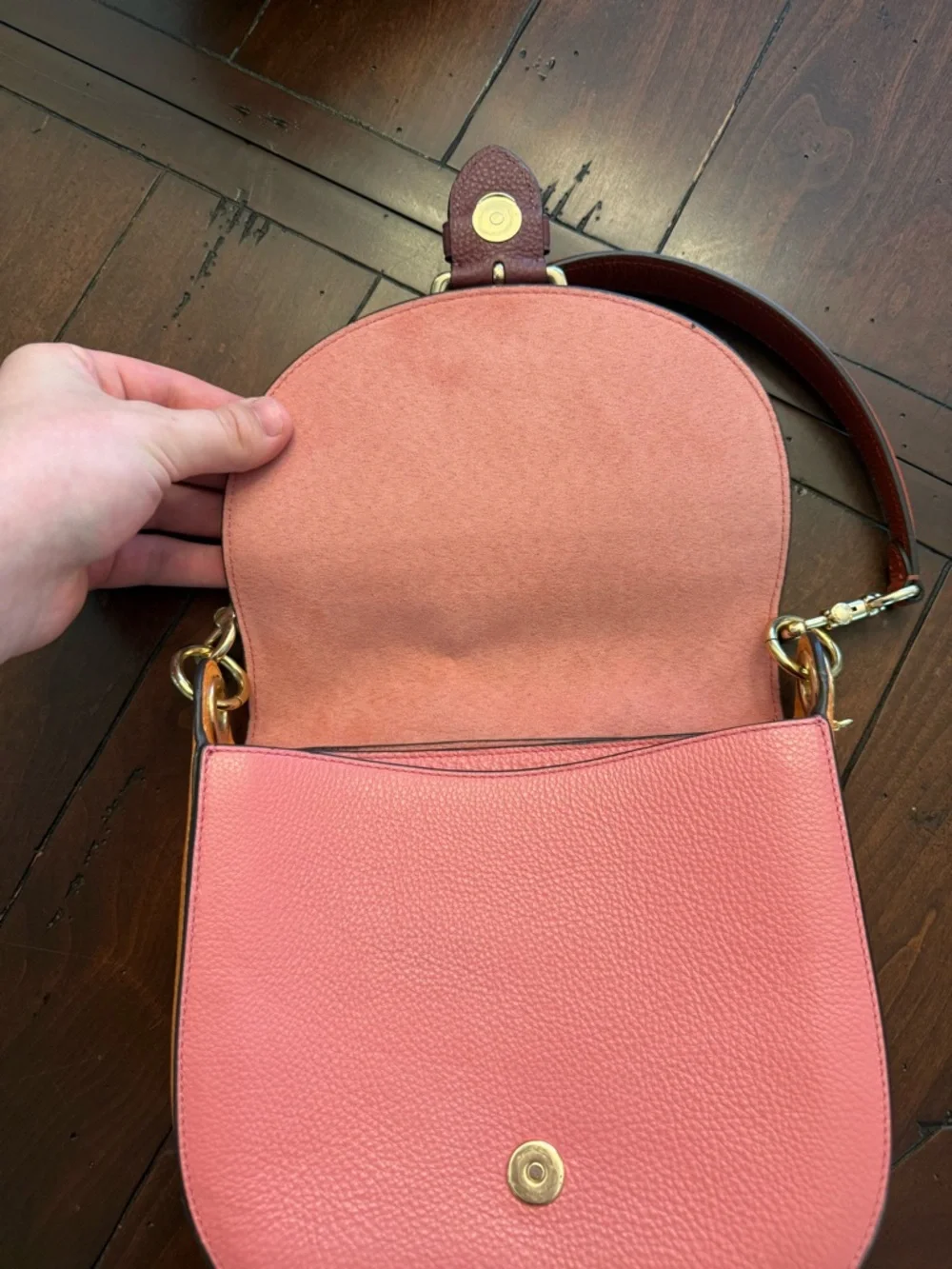 Coach Colorblock Pebbled Leather Shoulder Bag USED - Picture 8 of 14